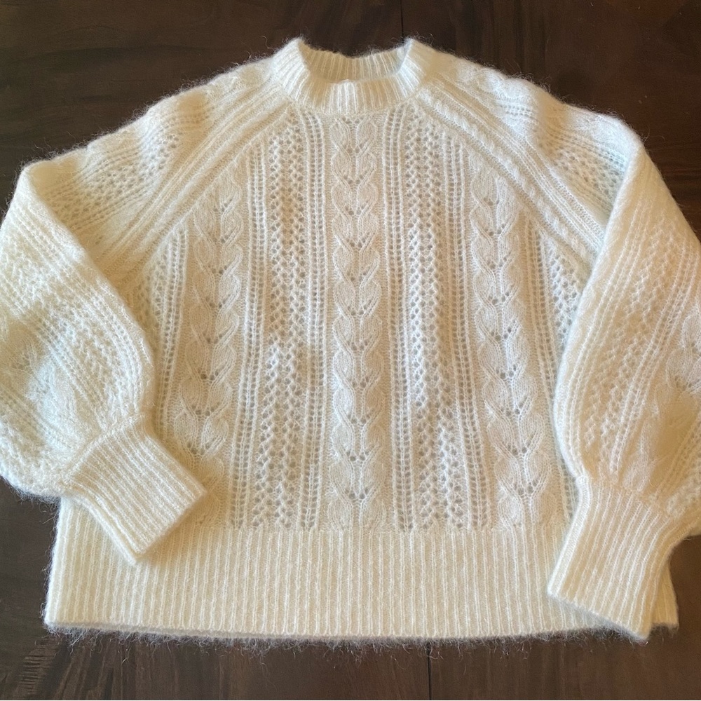 Sézane Scarlet Sweater- Ivory Sz XS